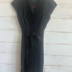 Calvin Klein Black Midi Dress with Bow Detail